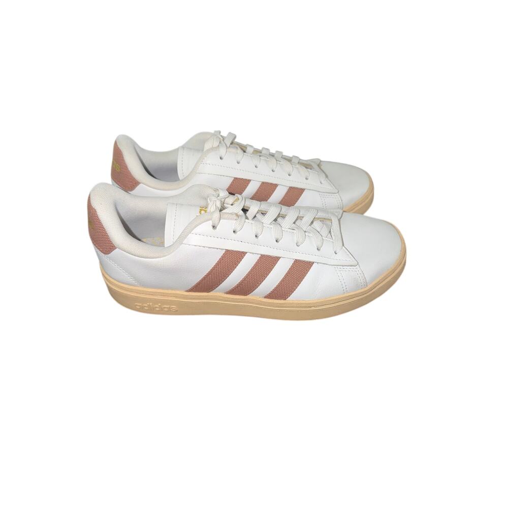 Adidas Women's Grand Court Alpha Trainers White Clay Strata Gold - Size: 9